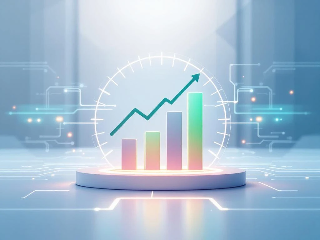 Een futuristisch dashboard van Energy Check toont een stijgende grafiek van energieprijzen in een gedigitaliseerde omgeving.